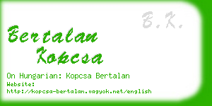 bertalan kopcsa business card